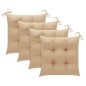 vidaXL Gartenstühle mit Beige Kissen 4 Stk. Massivholz Teak vidaXL Gartenstühle mit Beige Kissen 4 Stk. Massivholz Teak