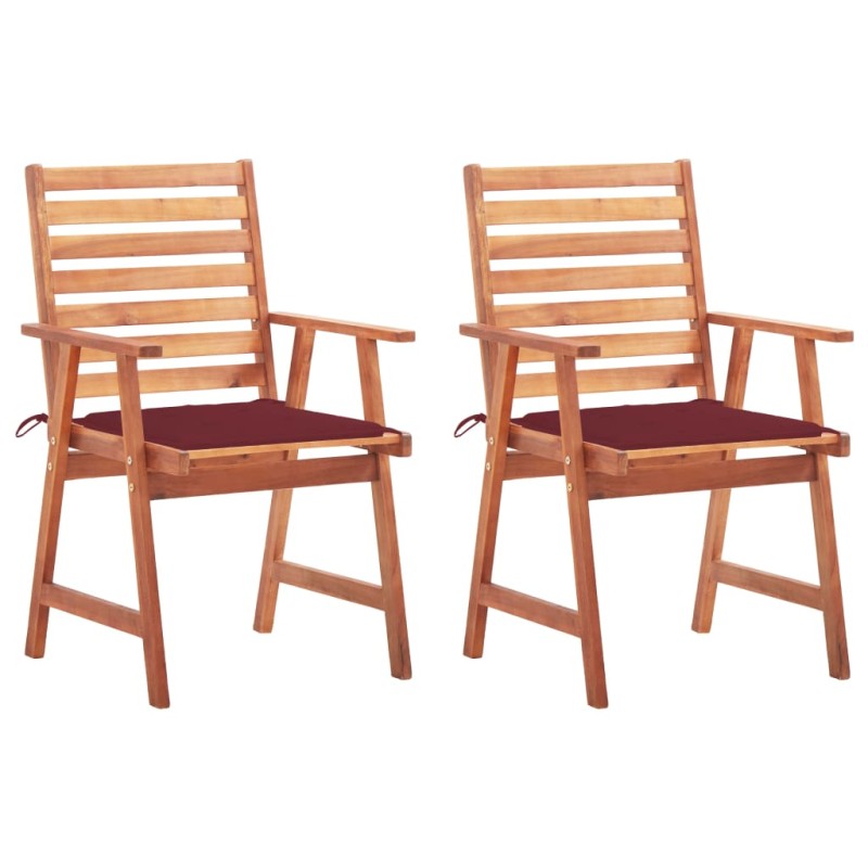 vidaXL Garten-Essstühle 2 Stk. mit Kissen Massivholz Akazie vidaXL Garten-Essstühle 2 Stk. mit Kissen Massivholz Akazie