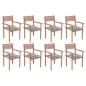 vidaXL Stapelbare Gartenstühle mit Kissen 8 Stk. Massivholz Teak vidaXL Stapelbare Gartenstühle mit Kissen 8 Stk. Massivholz Teak