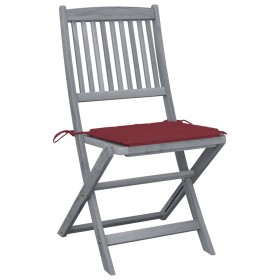 vidaXL Klappbare Gartenstühle 6 Stk. mit Sitzkissen Massivholz Akazie
