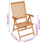 vidaXL Gartenstühle 6 Stk. Rote Karomuster-Kissen Massivholz Teak vidaXL Gartenstühle 6 Stk. Rote Karomuster-Kissen Massivholz Teak
