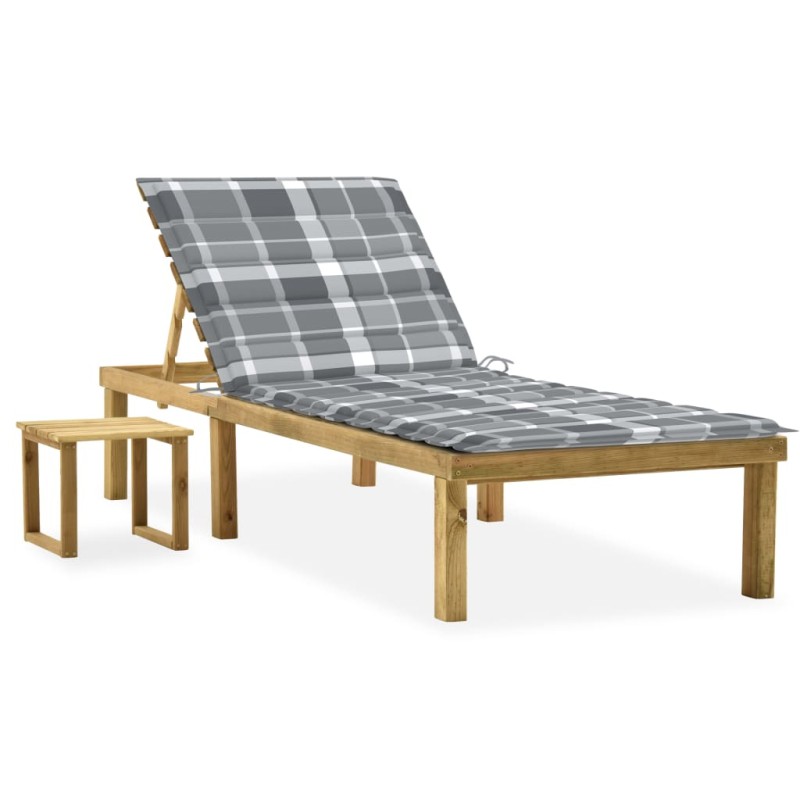 vidaXL Garten-Sonnenliege mit Tisch und Auflage Kiefer Imprägniert vidaXL Garten-Sonnenliege mit Tisch und Auflage Kiefer Imprägniert