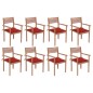 vidaXL Stapelbare Gartenstühle mit Kissen 8 Stk. Massivholz Teak vidaXL Stapelbare Gartenstühle mit Kissen 8 Stk. Massivholz Teak