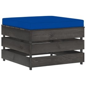 vidaXL Modulare Ottomane mit Kissen Grau Imprägniertes Holz