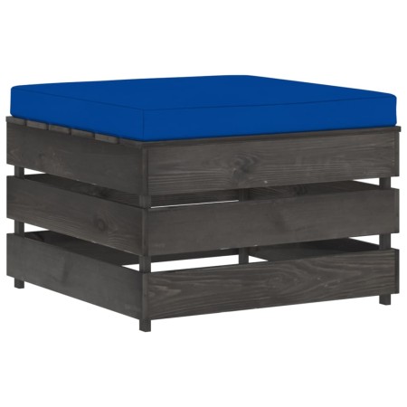 vidaXL Modulare Ottomane mit Kissen Grau Imprägniertes Holz