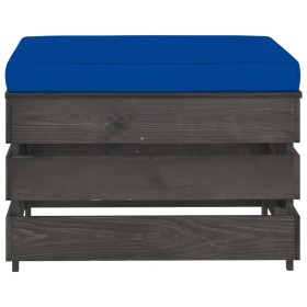 vidaXL Modulare Ottomane mit Kissen Grau Imprägniertes Holz