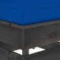 vidaXL Modulare Ottomane mit Kissen Grau Imprägniertes Holz vidaXL Modulare Ottomane mit Kissen Grau Imprägniertes Holz