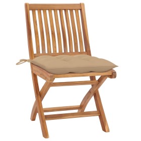 vidaXL Klappbare Gartenstühle mit Kissen 8 Stk. Massivholz Teak