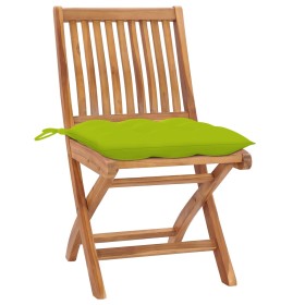 vidaXL Klappbare Gartenstühle mit Kissen 8 Stk. Massivholz Teak