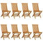 vidaXL Gartenstühle mit Beigen Kissen 8 Stk. Massivholz Teak vidaXL Gartenstühle mit Beigen Kissen 8 Stk. Massivholz Teak