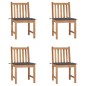 vidaXL Gartenstühle 4 Stk. mit Kissen Massivholz Teak vidaXL Gartenstühle 4 Stk. mit Kissen Massivholz Teak