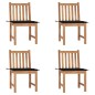 vidaXL Gartenstühle 4 Stk. mit Kissen Massivholz Teak vidaXL Gartenstühle 4 Stk. mit Kissen Massivholz Teak