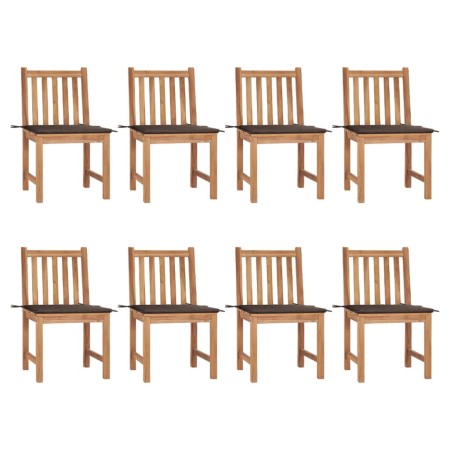 vidaXL Gartenstühle 8 Stk. mit Kissen Massivholz Teak