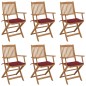 vidaXL Klappbare Gartenstühle 6 Stk. mit Kissen Massivholz Akazie vidaXL Klappbare Gartenstühle 6 Stk. mit Kissen Massivholz Akazie