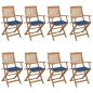 vidaXL Klappbare Gartenstühle 8 Stk. mit Kissen Massivholz Akazie vidaXL Klappbare Gartenstühle 8 Stk. mit Kissen Massivholz Akazie