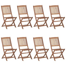 vidaXL Klappbare Gartenstühle 8 Stk. mit Kissen Massivholz Akazie