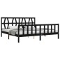 Massivholzbett mit Kopfteil Schwarz 200x200 cm Massivholzbett mit Kopfteil Schwarz 200x200 cm