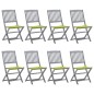 vidaXL Klappbare Gartenstühle 8 Stk. mit Kissen Massivholz Akazie vidaXL Klappbare Gartenstühle 8 Stk. mit Kissen Massivholz Akazie