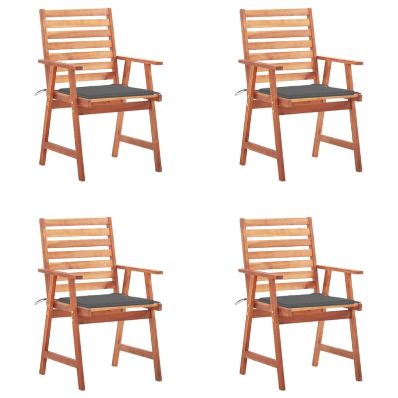 vidaXL Garten-Essstühle 4 Stk. mit Kissen Massivholz Akazie vidaXL Garten-Essstühle 4 Stk. mit Kissen Massivholz Akazie