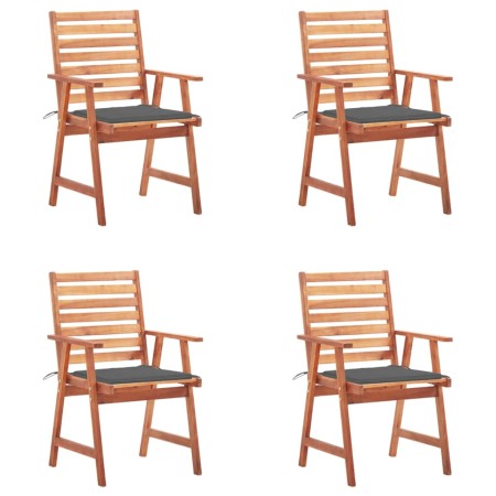 vidaXL Garten-Essstühle 4 Stk. mit Kissen Massivholz Akazie 