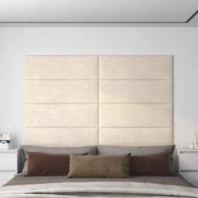 vidaXL Wandpaneele 12 Stk. Creme 90x30 cm Samt 3,24 m²