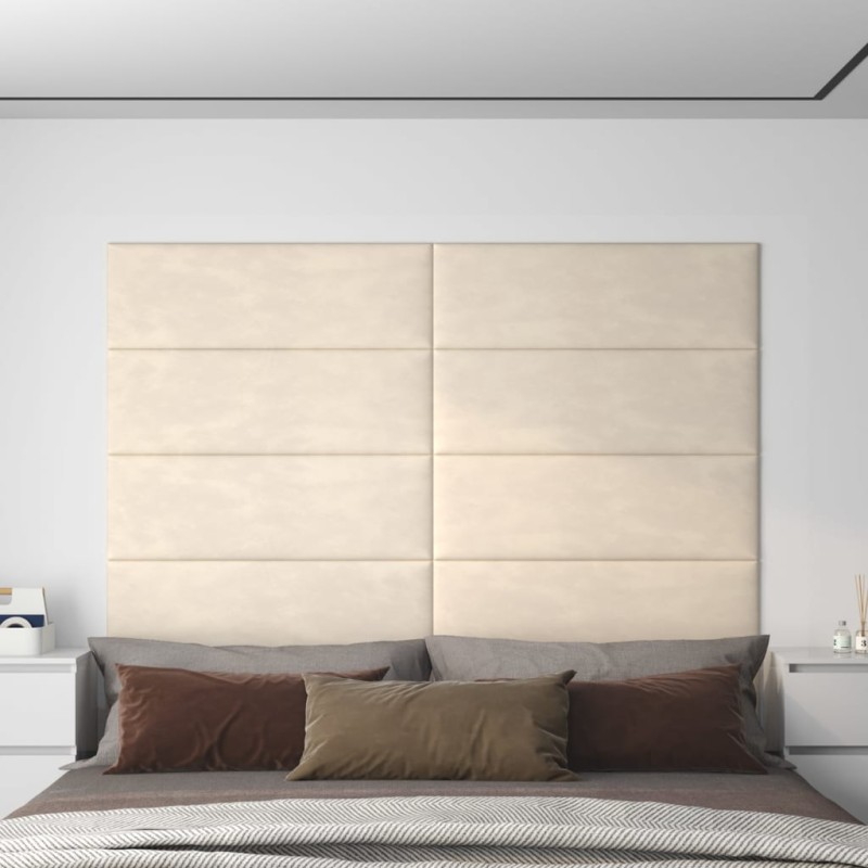 vidaXL Wandpaneele 12 Stk. Creme 90x30 cm Samt 3,24 m² vidaXL Wandpaneele 12 Stk. Creme 90x30 cm Samt 3,24 m²
