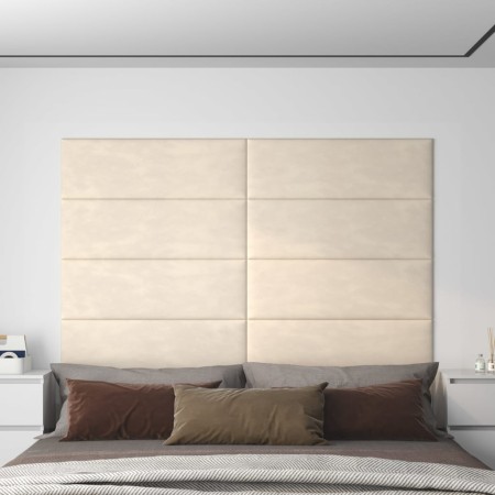 vidaXL Wandpaneele 12 Stk. Creme 90x30 cm Samt 3,24 m²