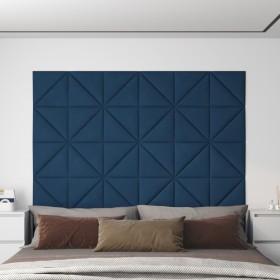 vidaXL Wandpaneele 12 Stk. Blau 30x30 cm Samt 0,54 m²
