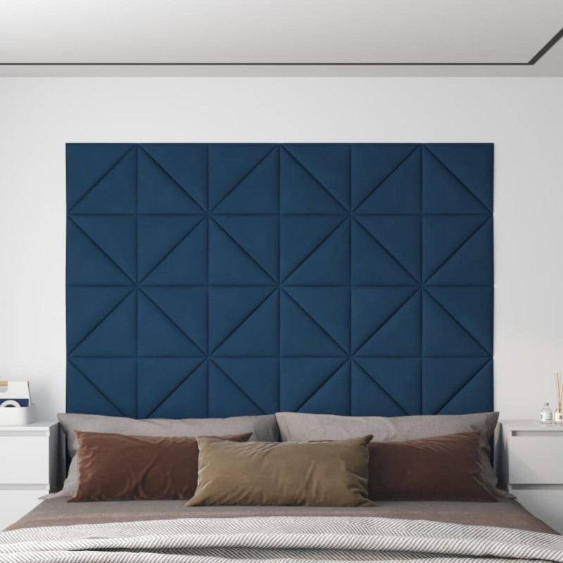 vidaXL Wandpaneele 12 Stk. Blau 30x30 cm Samt 0,54 m² vidaXL Wandpaneele 12 Stk. Blau 30x30 cm Samt 0,54 m²