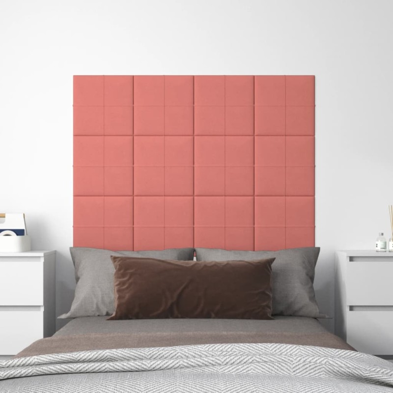 vidaXL Wandpaneele 12 Stk. Rosa 30x30 cm Samt 1,08 m² vidaXL Wandpaneele 12 Stk. Rosa 30x30 cm Samt 1,08 m²