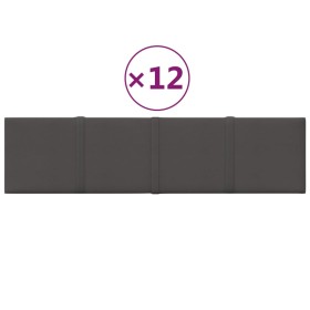 vidaXL Wandpaneele 12 Stk. Dunkelgrau 60x15 cm Stoff 1,08 m²