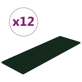 vidaXL Wandpaneele 12 Stk. Dunkelgrün 90x30 cm Samt 3,24 m²