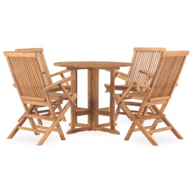 vidaXL 5-tlg. Garten-Essgruppe Klappbar Massivholz Teak