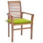 vidaXL Essstühle 4 Stk. mit Hellgrünen Kissen Massivholz Teak vidaXL Essstühle 4 Stk. mit Hellgrünen Kissen Massivholz Teak