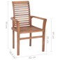 vidaXL Essstühle 4 Stk. mit Hellgrünen Kissen Massivholz Teak vidaXL Essstühle 4 Stk. mit Hellgrünen Kissen Massivholz Teak