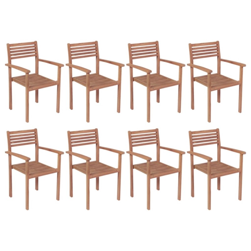 vidaXL Stapelbare Gartenstühle 8 Stk. Massivholz Teak vidaXL Stapelbare Gartenstühle 8 Stk. Massivholz Teak