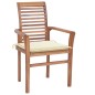 vidaXL Essstühle 8 Stk. mit Creme Kissen Massivholz Teak vidaXL Essstühle 8 Stk. mit Creme Kissen Massivholz Teak