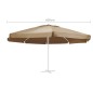 vidaXL Ersatzbezug für Sonnenschirm Taupe 600 cm vidaXL Ersatzbezug für Sonnenschirm Taupe 600 cm