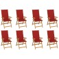 Garten-Liegestühle mit Kissen 8 Stk. Massivholz Teak Garten-Liegestühle mit Kissen 8 Stk. Massivholz Teak