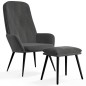vidaXL Relaxsessel mit Hocker Dunkelgrau Samt vidaXL Relaxsessel mit Hocker Dunkelgrau Samt