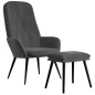 vidaXL Relaxsessel mit Hocker Dunkelgrau Samt vidaXL Relaxsessel mit Hocker Dunkelgrau Samt