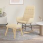 vidaXL Schaukelsessel mit Hocker Creme Stoff vidaXL Schaukelsessel mit Hocker Creme Stoff