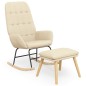 vidaXL Schaukelsessel mit Hocker Creme Stoff vidaXL Schaukelsessel mit Hocker Creme Stoff
