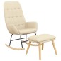vidaXL Schaukelsessel mit Hocker Creme Stoff vidaXL Schaukelsessel mit Hocker Creme Stoff