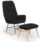 vidaXL Schaukelsessel mit Hocker Schwarz Stoff vidaXL Schaukelsessel mit Hocker Schwarz Stoff