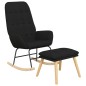 vidaXL Schaukelsessel mit Hocker Schwarz Stoff vidaXL Schaukelsessel mit Hocker Schwarz Stoff