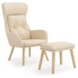 vidaXL Relaxsessel mit Hocker Creme Stoff vidaXL Relaxsessel mit Hocker Creme Stoff
