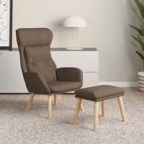 vidaXL Relaxsessel mit Hocker Taupe Stoff