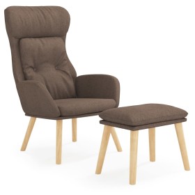 vidaXL Relaxsessel mit Hocker Taupe Stoff