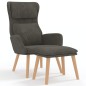 vidaXL Relaxsessel mit Hocker Dunkelgrau Samt vidaXL Relaxsessel mit Hocker Dunkelgrau Samt